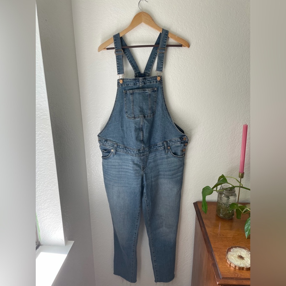 Isabel Maternity Denim Overalls Size 8
